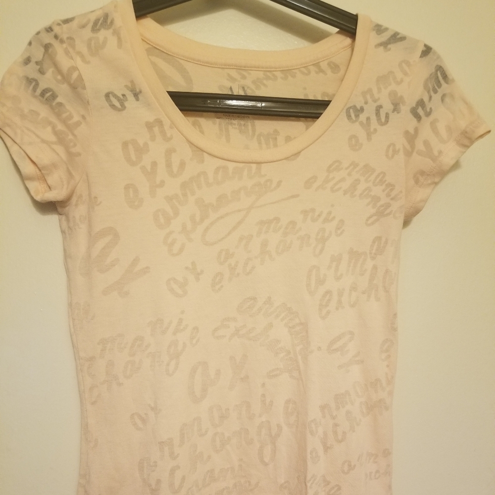 Armani X peach colored tshirt sz xxs